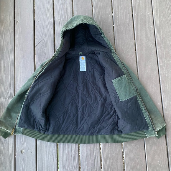 Carhartt Quilt Lined Jacket Youth XL (14/16) YYJ130 MOS Moss Green - Picture 6 of 16